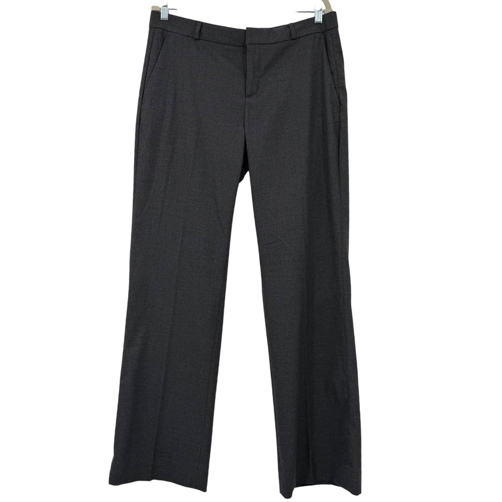 Banana Republic Logan Trouser Womens 12 Charcoal Gray Straight Leg Mid Rise Pant